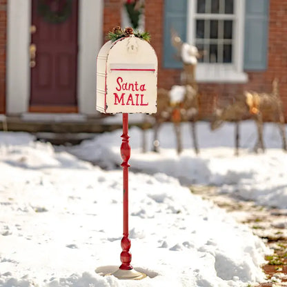 Standing Christmas Mailbox W/Light Up Wreath