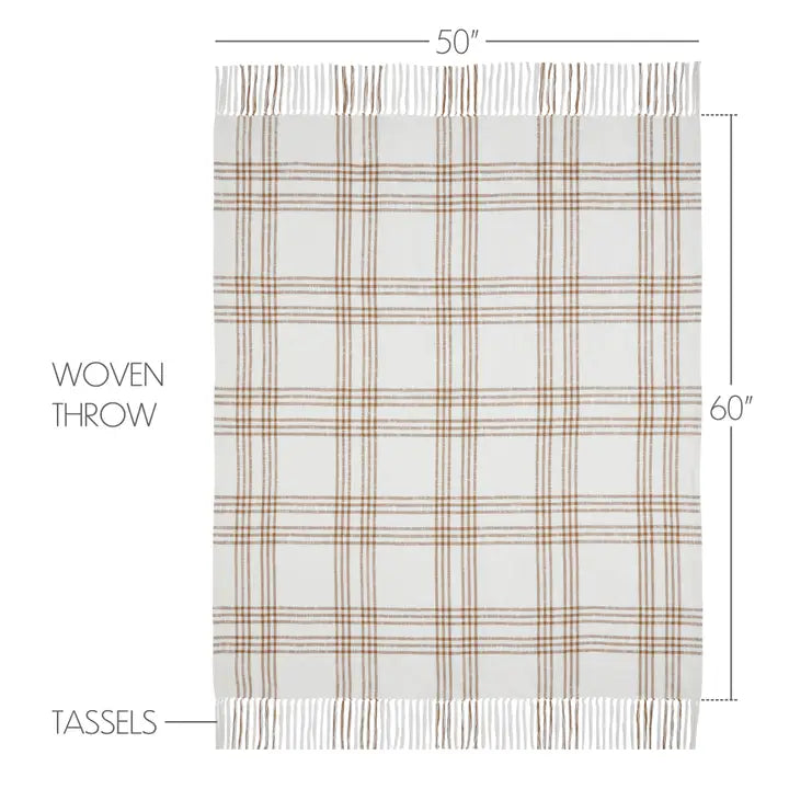 Wheat Plaid Woven Throw Blanket | 50x60