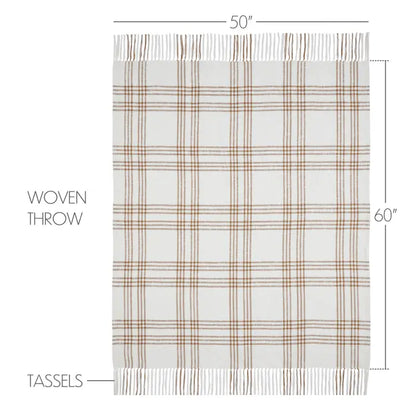 Wheat Plaid Woven Throw Blanket | 50x60