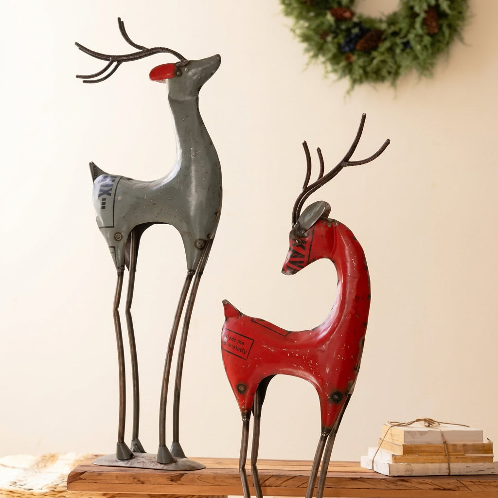 Recycled Iron Deer | Set of 2