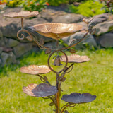 44" T. Multi-Tier Iron Birdbath Garden Stake