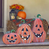 Metal Jack-O-Lantern Decorations- 3PC/Set
