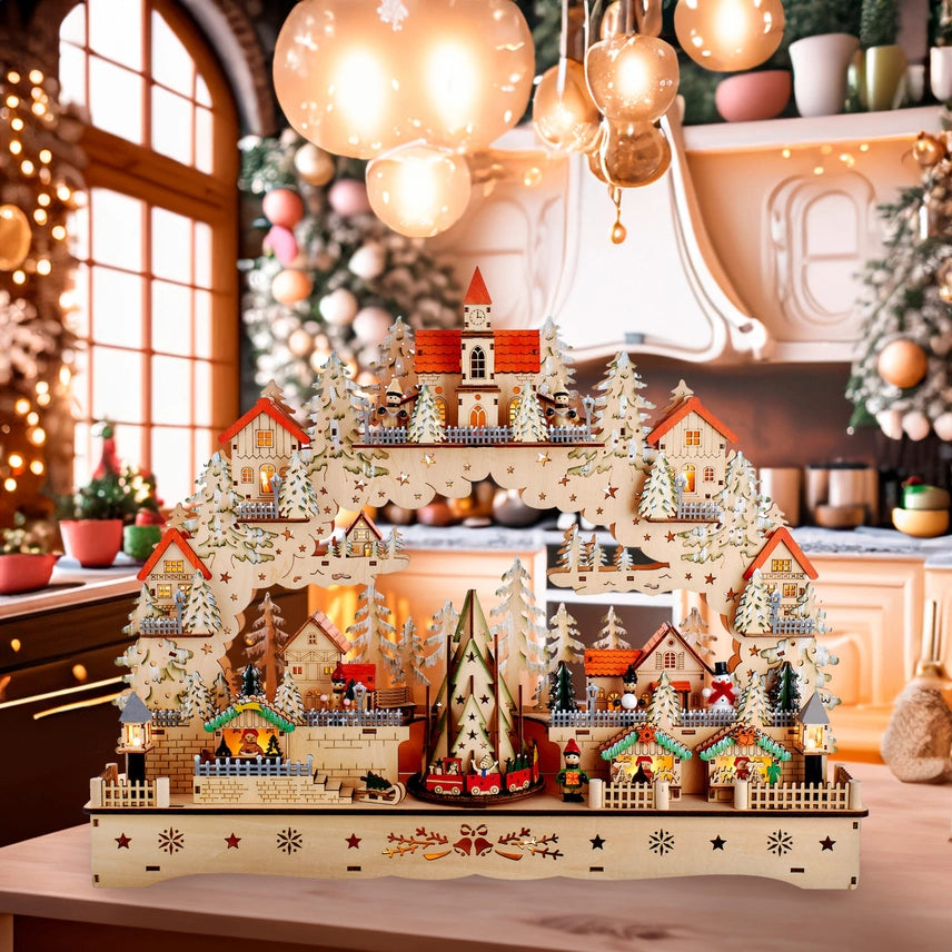 Led Musical Xmas Village W/Motion | 18.5"