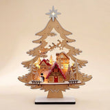 Led Tree W/Village Scene | 15"