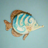 Blue Swirl Fish Wall Decor