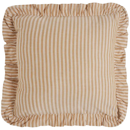 Golden Wheat Stripe Ruffled Euro Sham | 26x26