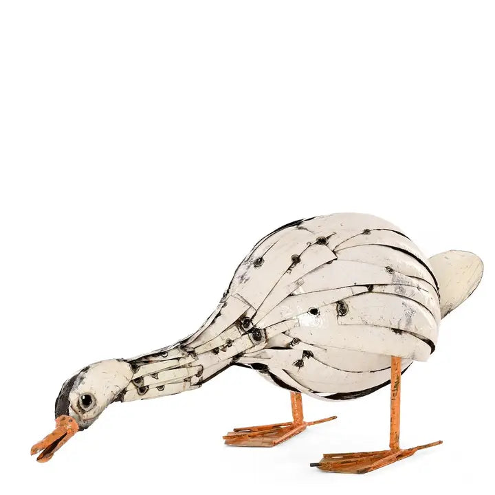 Curious Goose Recycled Metal Sculpture