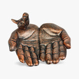 Copper Cupped Hands Bird Feeder and Bath