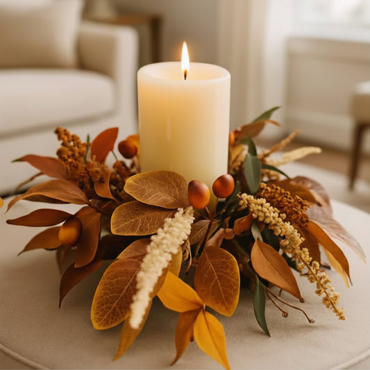 Aspen Acorn Candle Ring 6.5"