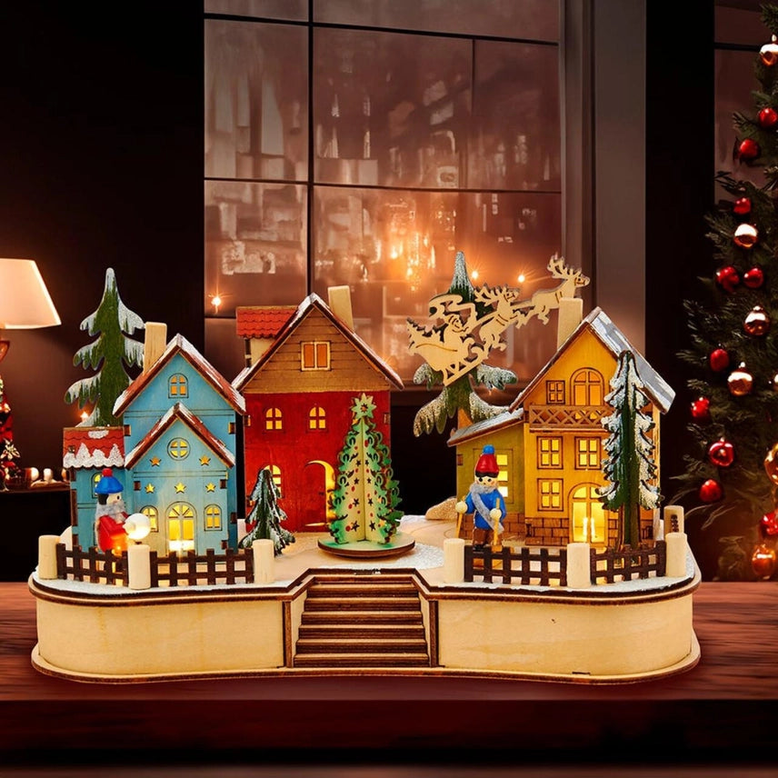 Bo Village Musical LED House W/Motion