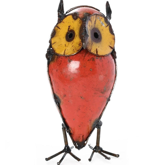 Small Recycled Colorful Metal Owl