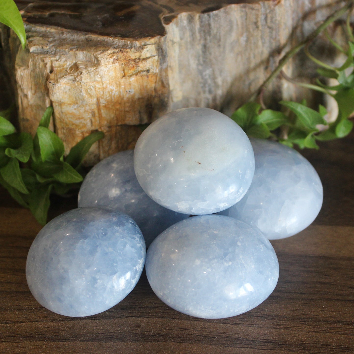 Blue Calcite Palm Stone