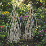 Wrought Iron Swirl with Finial Topiaries - Acid White