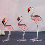 Glass Pink Flamingo | Set of 3