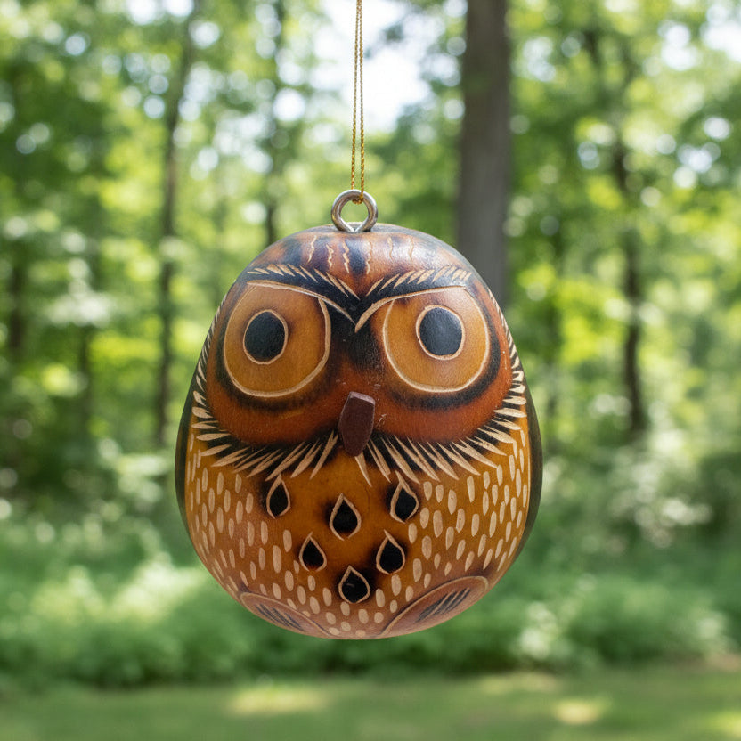 Owl Mini Gourd Ornaments