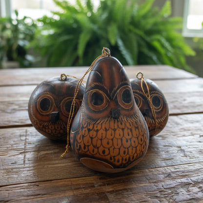 Owl Mini Gourd Ornaments