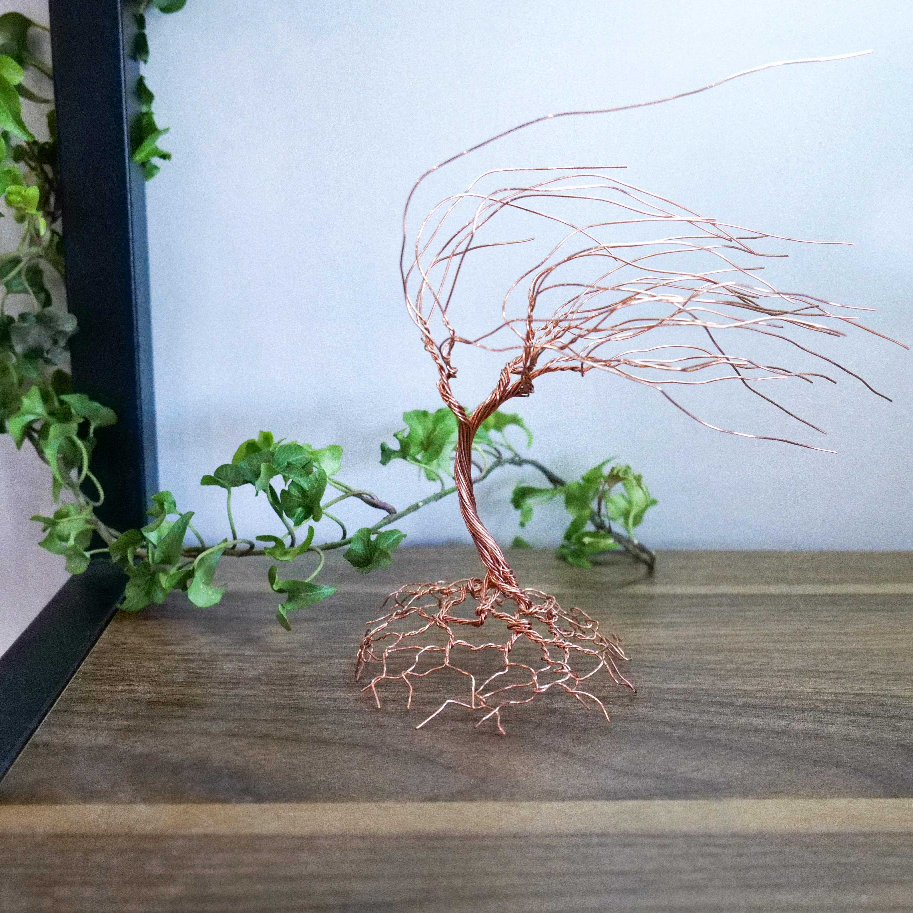 Wire Felt Tree Medium Windswept Wire Tree – Salt Flat Trading Co.