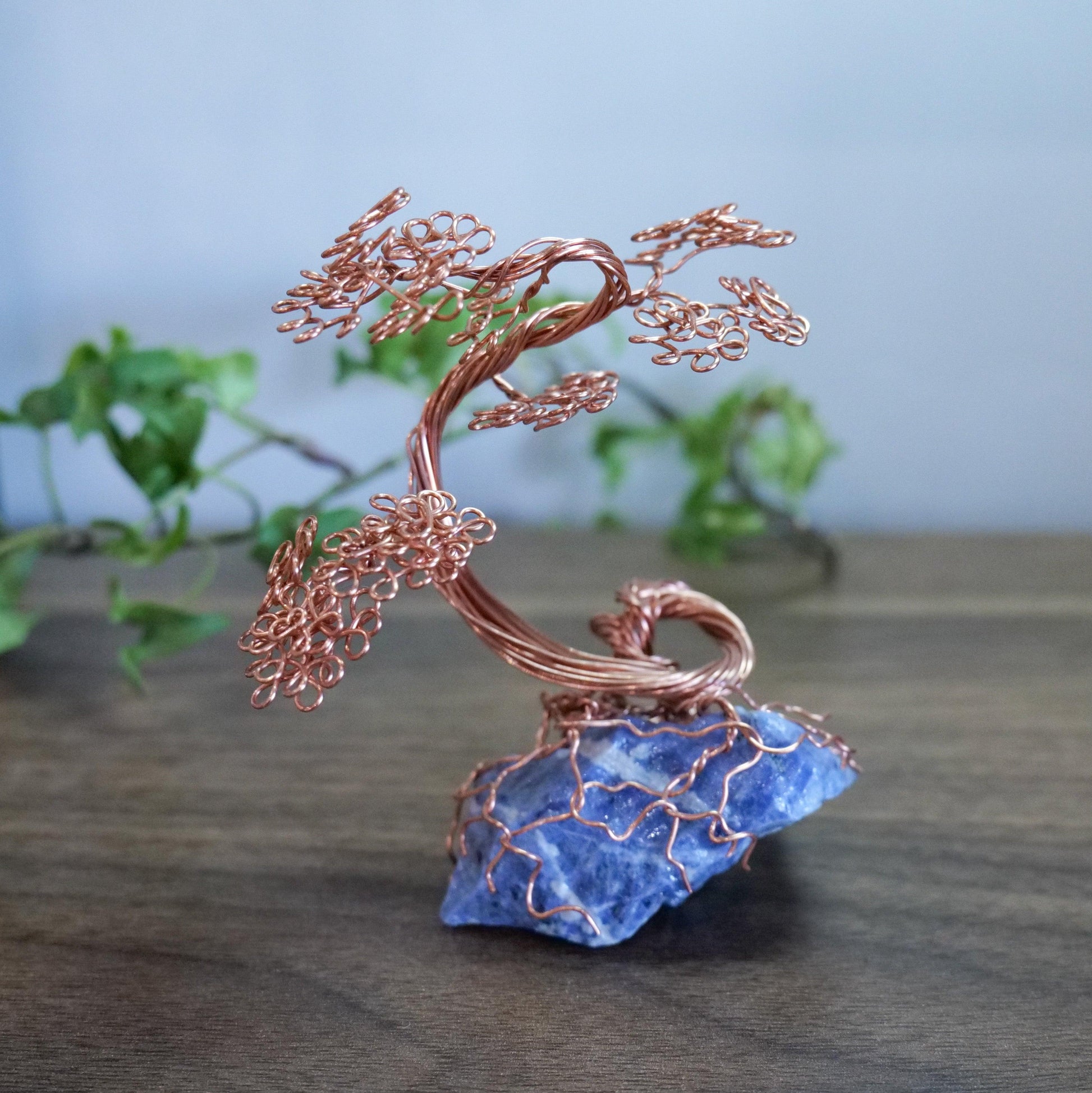 bonsai tree copper wire Mini Copper Bonsai Tree- Sodalite – Salt Flat Trading Co