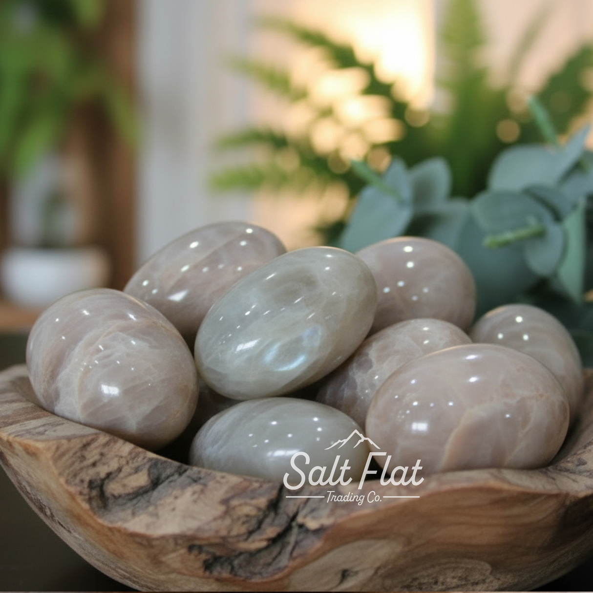 Peach Moonstone Palm Stone