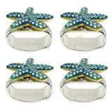 Pewter Jeweled Napkin Rings - Set of 4