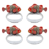 Pewter Jeweled Napkin Rings - Set of 4