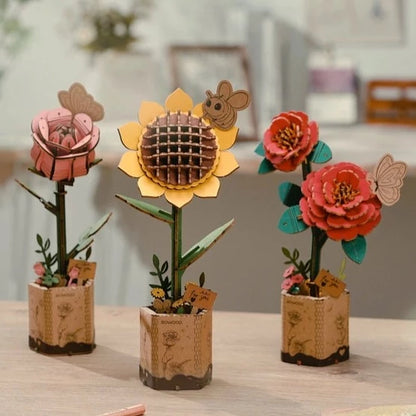 3D Wooden Flower Puzzles