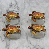Pewter Jeweled Napkin Rings - Set of 4