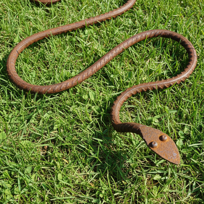 Rustic Metal Snake Garden Art
