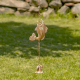98" L. Iron Rain Chain w/ Jumping Fish in Copper