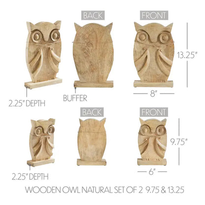 Carved Wood Owls
