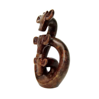 Stone Giraffe Family of Three