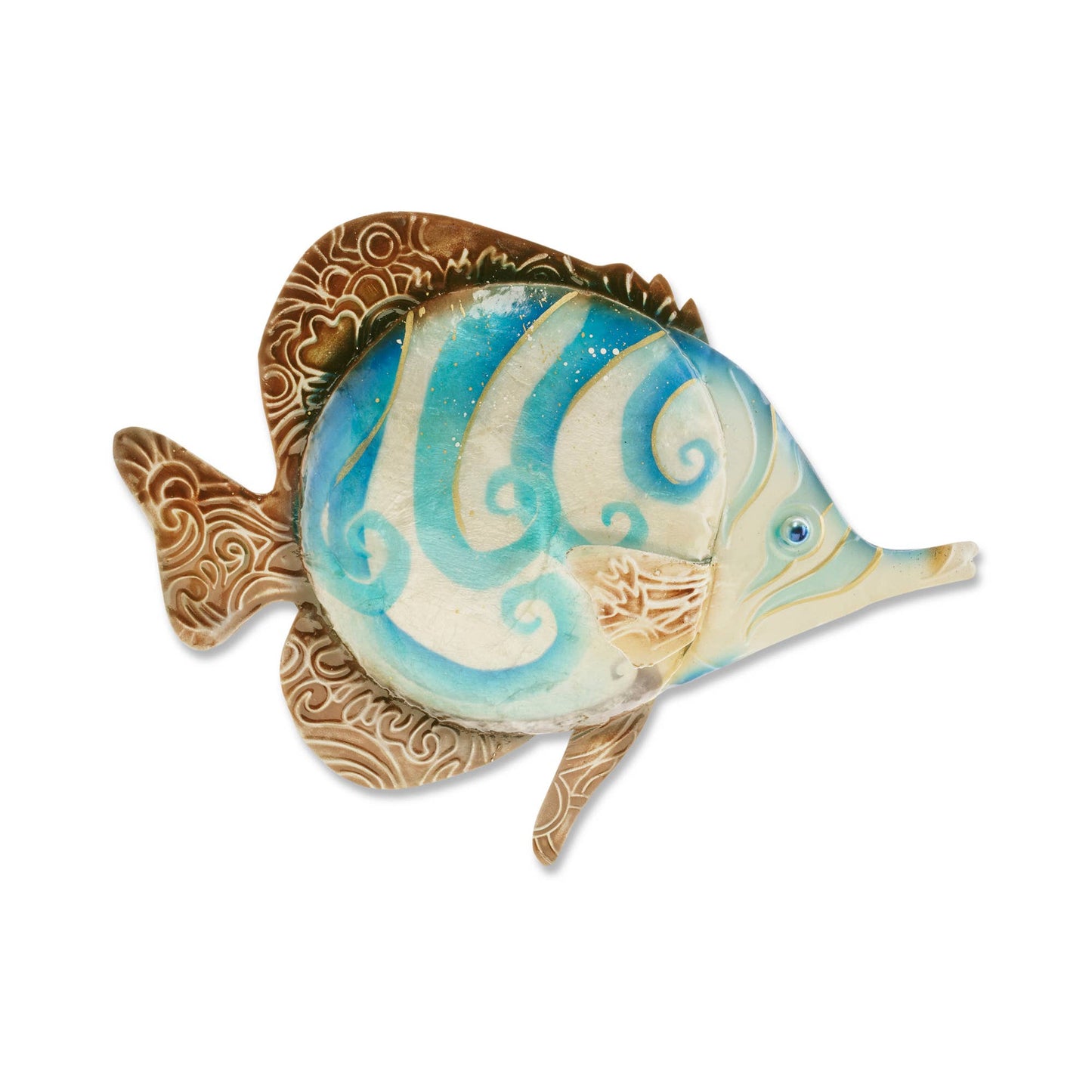 Blue Swirl Fish Wall Decor