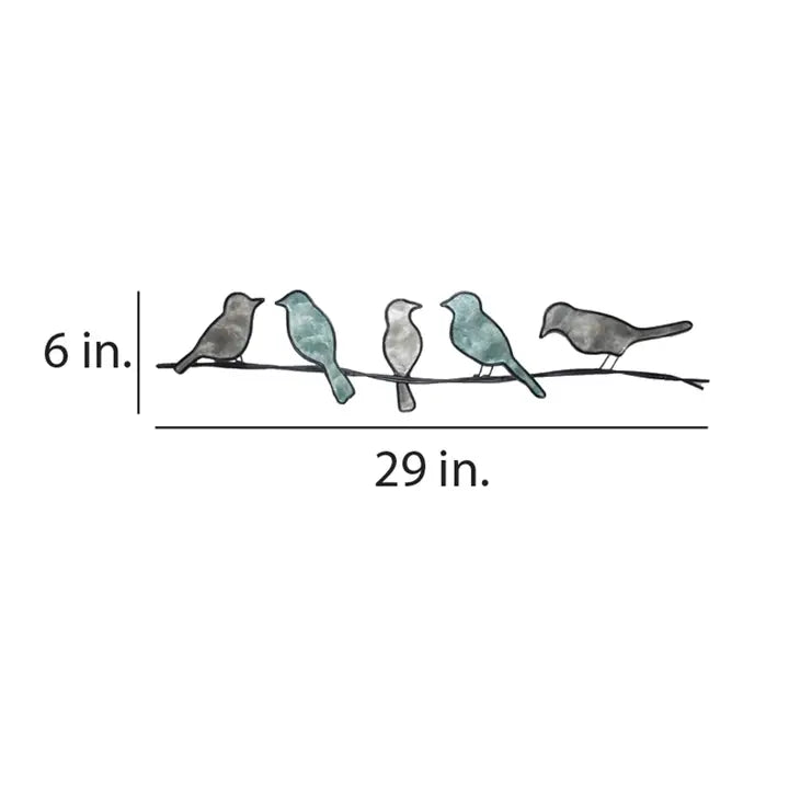 Birds On A Wire Wall Decor | Capiz & Metal