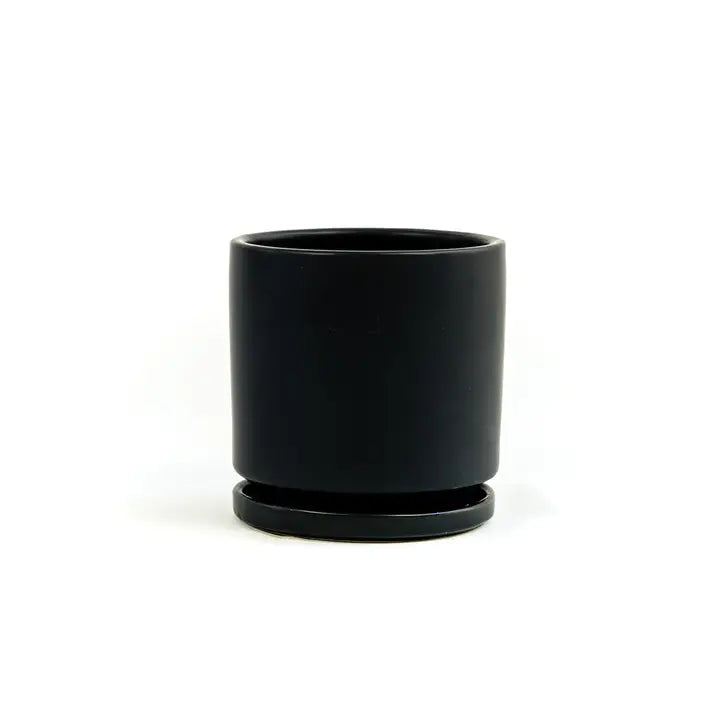 6.5" Gemstone Cylinder Pots with Water Saucers
