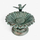 Iron Pedestal Sunflower Bird Bath and Feeder