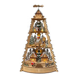 Bo Led Lighted Half Tower Village Scene & Santa | 21.25"