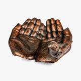 Copper Cupped Hands Bird Feeder and Bath
