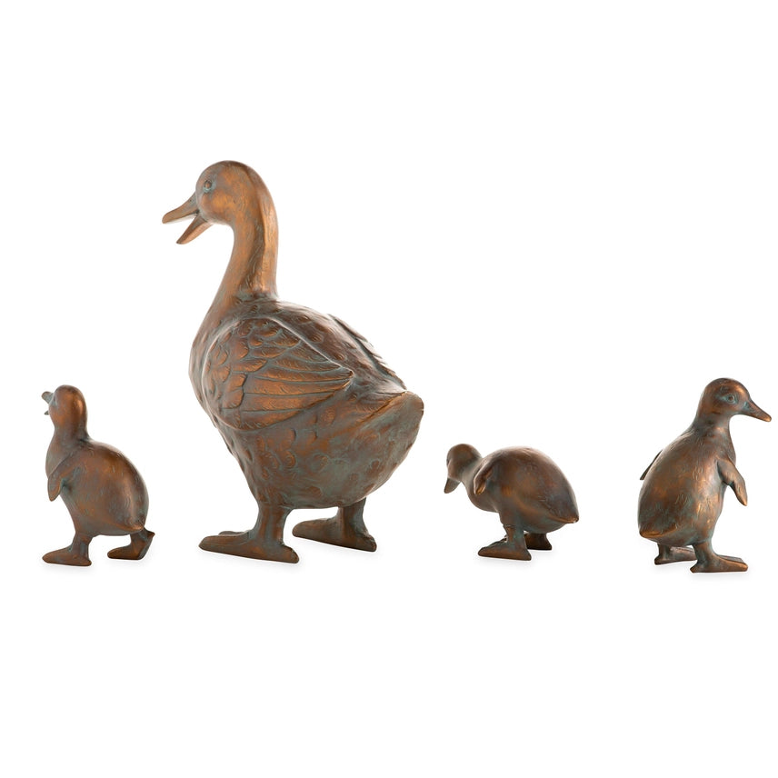 Duck Family with Mother and Three Babies | Set of 4