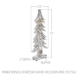 Timber Tidings Distressed White Wooden Tree | 17x7.5x2