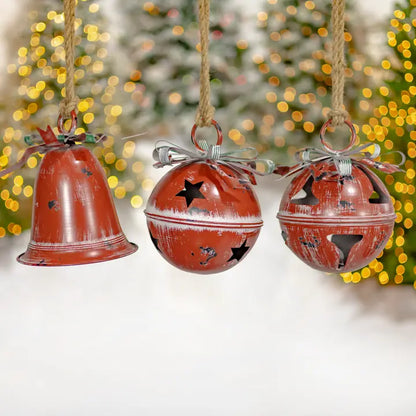 Assorted Style Hanging Christmas Bells- 9Pc
