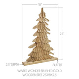 Brushed Gold Wooden Christmas Tree | 25x18