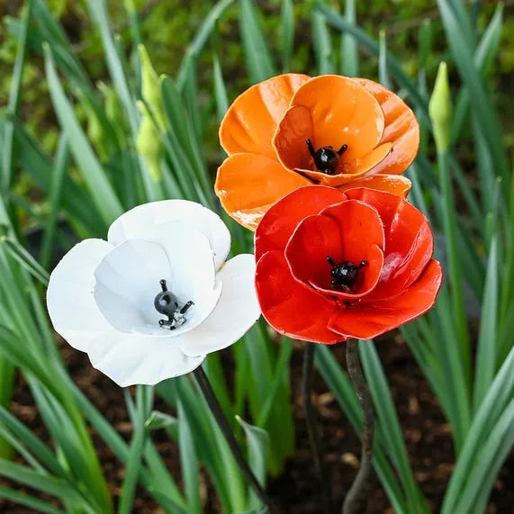 Recycled Metal Flower Stakes