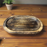 Dark Wood Oval Tray