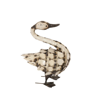 Feathered Swan Recycled Metal Sculpture