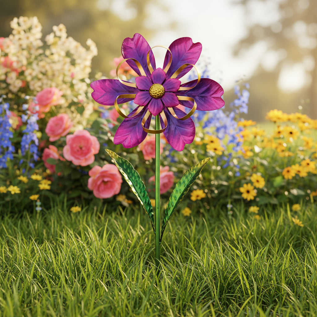 Ribbon Flower Spinner Stakes