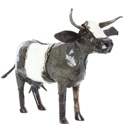 Recycled Oil Drum Milk Cow Sculpture