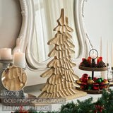 Brushed Gold Wooden Christmas Tree | 25x18