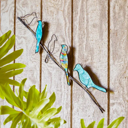 Birds On A Wire Wall Decor | Capiz & Metal