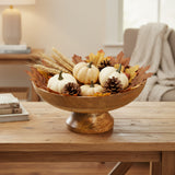 Mango Wood Pedestal Display Bowl | 12"H