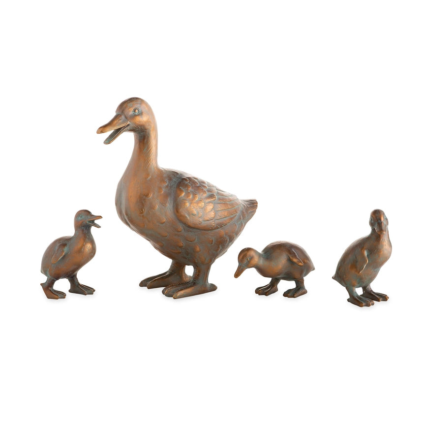 Duck Family with Mother and Three Babies | Set of 4